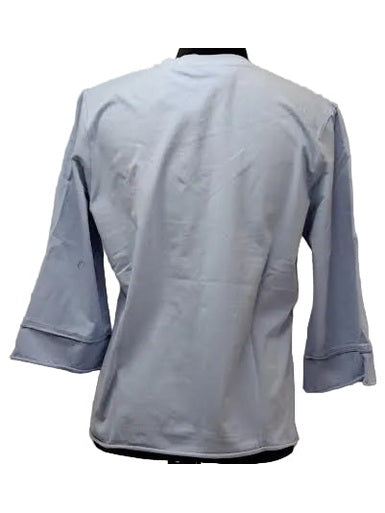 Shirt Pullover Ocean Blue 3/4 Sleeve Button Laced 1 Pocket Women's 1627-Oc