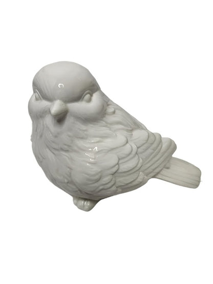 Bird Figurine White 2 Styles 5.25"Stoneware N3054