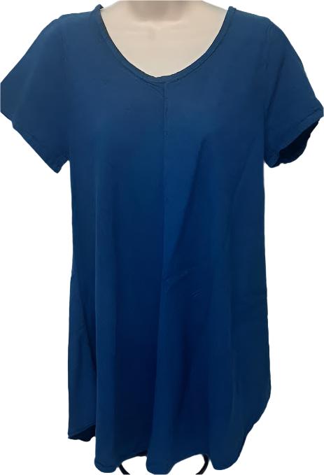 Top-Pullover-Short Sleeve-Royal Blue-Women's-S-1611 