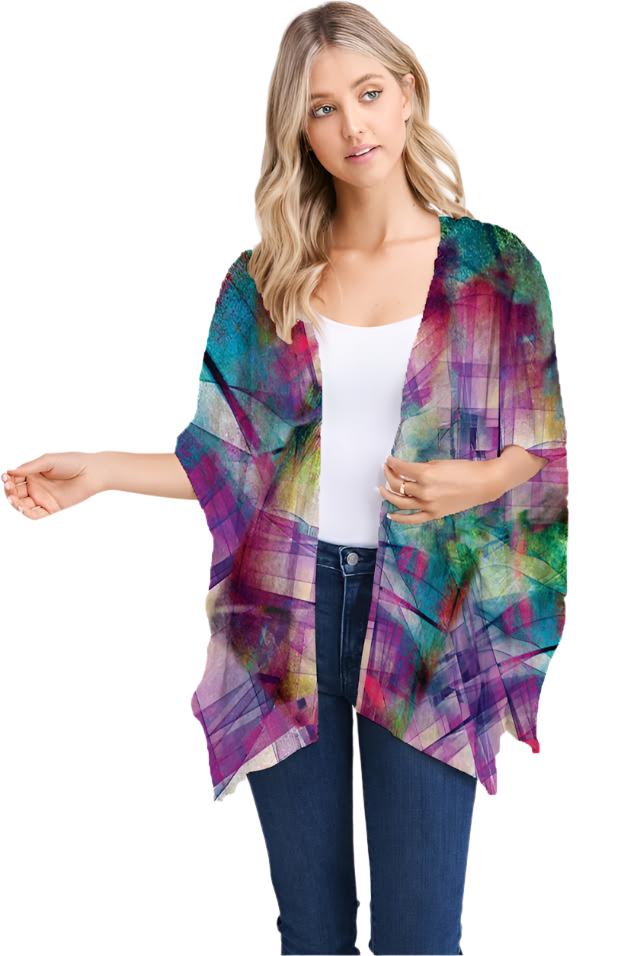 Shawl Wrap Multi Color Purple Sheila c0099 242 