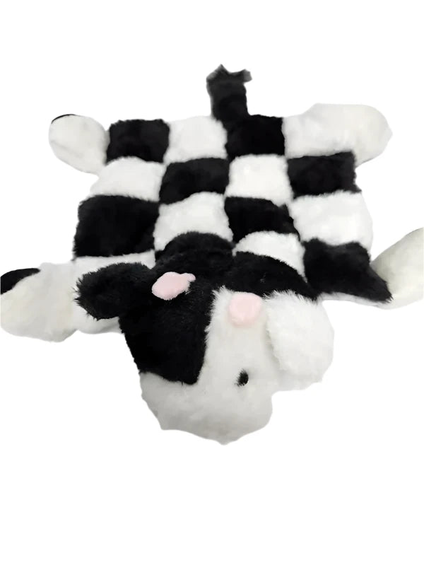 Cow Dog Toy with 16 Squeekys Black / White 