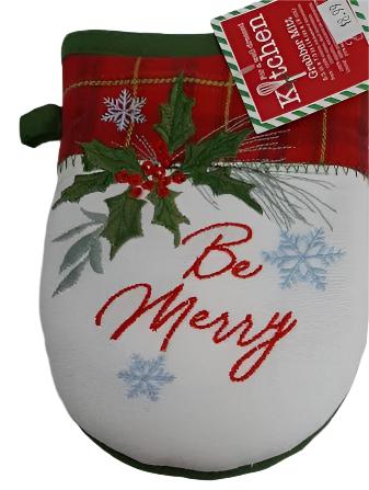 Christmas-Be Merry-Grabber Mitt-5.5x8" 