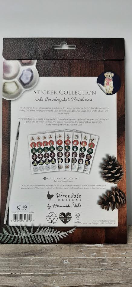 The Country Set Christmas Sticker Collection-Wrendale- XSTICK001