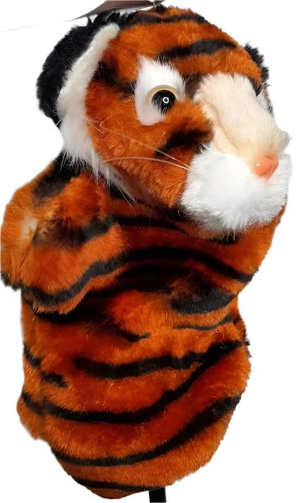 Children's Hand Puppet-Tiger-Orange/Black-2897816 