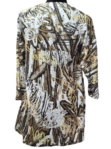 Inoah-Top Pullover Scribble Wood 3/4 Sleeve Nt208fr