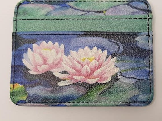 Slim Rfid Wallet - Lotus Flower - Water Lily 