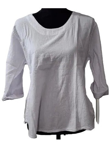 Top Pullover 3/4&nbsp; Sleeve White Women's L-1021
