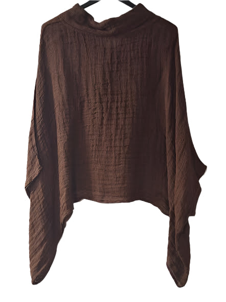 Top Pullover Pecan Cow Neck No Sleeve Knit  Women's One Size 147231