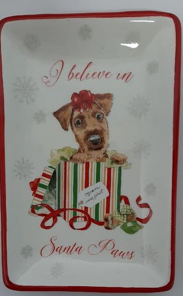 I Beleave In Santa Paws-Spoon Rest-4.5x7" 