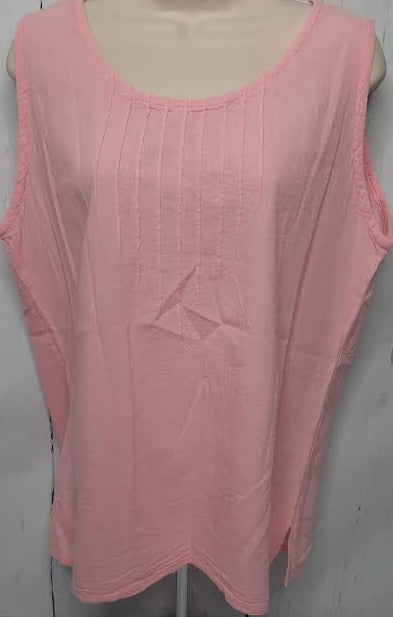 Top- Pleated Tank-Pink-Women's-S-1265 