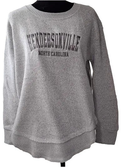 Sweatshirt Hendersonville Logo Salt & Pepper Nantucket/ Curved Hem  Women's 4656