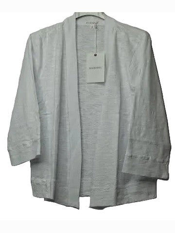 Cardigan White 3/4 Sleeve Slub Jersey Classic 41g-A2186
