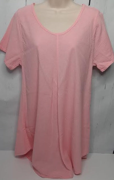 Top-Pullover-Short Sleeve-Pink-Women's-S-1611 