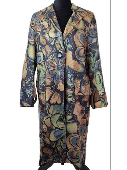 Jacket Suede Long  1 Button  Long Sleeve  Women's 258538