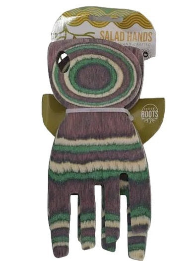 Salad Hands Small 6" 1pr Wooden Mystic 30398