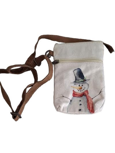 Bag Cellphone Snowman Canvas 5x8" 637395