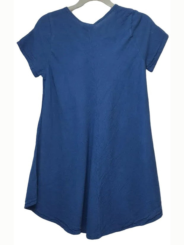 Maya Jones-Top Pullover S-1611 Short Sleeve Blue Women's