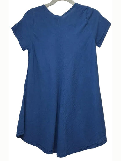 Maya Jones-Top Pullover S-1611 Short Sleeve Blue Women's
