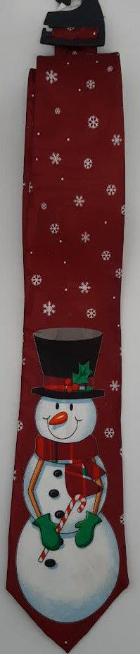Red Snowman-Christmas Tie 