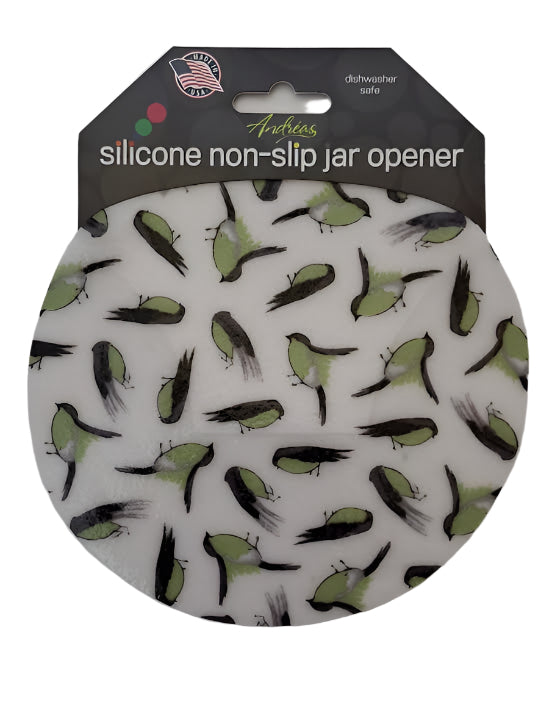 84 Jar Opener  White/Green Birds 