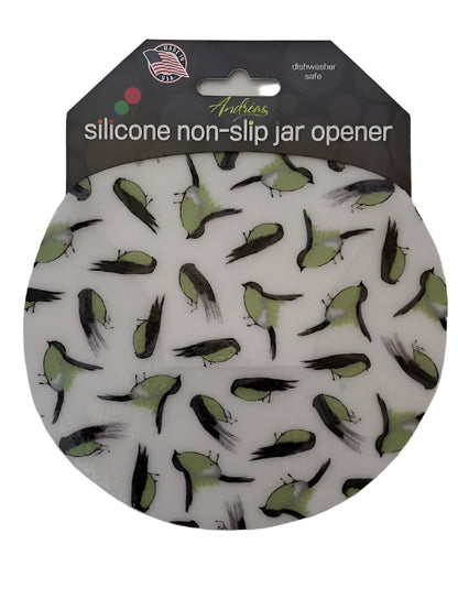 84 Jar Opener  White/Green Birds 