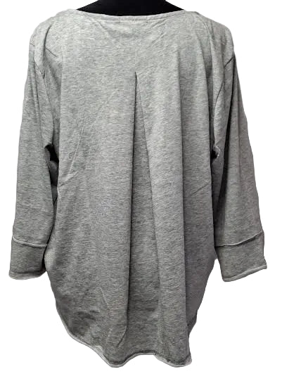 Top Pullover Heather Grey Crew 3/4 Sleeve Women's 41G-A7103