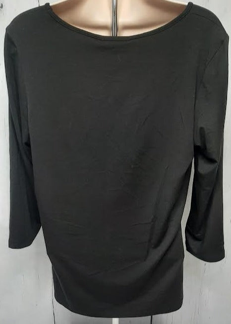 Shirt-Pullover-Black-3/4 Sleeve-Women's-B2200 