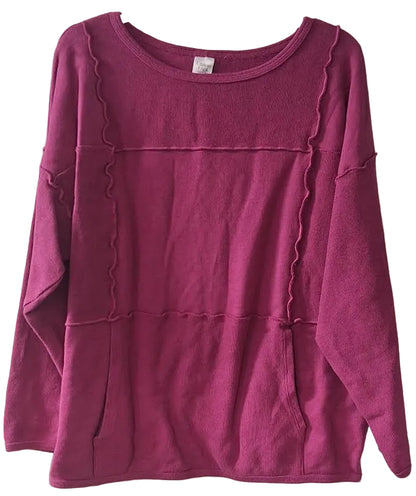 Sweater Pullover Jazzberry Burgundy Long Sleeve Women's B370