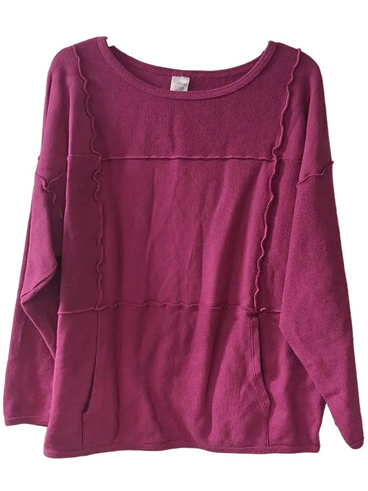 Sweater Pullover Jazzberry Burgundy Long Sleeve Women's B370