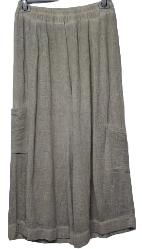 Pants Gaucho Antique Brown 2 Pocket  Wide Leg Women's One Size 10097B