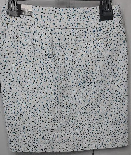 Skort-Pull On-2pocket- White/Green/Blue Dots-Women's M24701wm 