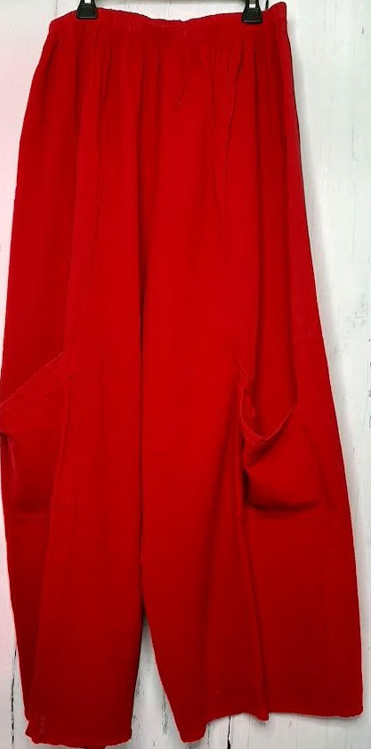 Pants-Ruby Red-2Pocket- French Gauze Gaucho-Women's- 080 