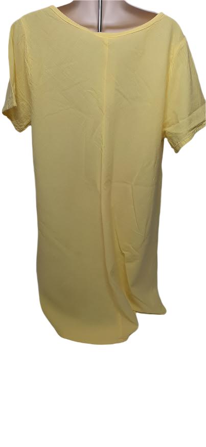 Top-Pullover-Short Sleeve-Yellow-Women's-S-1611 