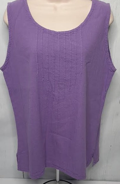 Top- Pleated Tank-Purple-Women's-S-1265 