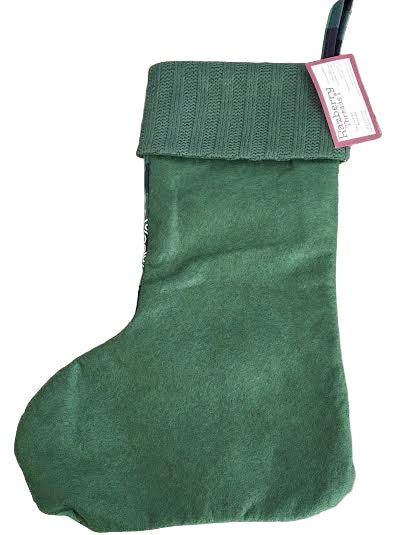 Green Plaid Christmas Snowflake Stocking 1610774