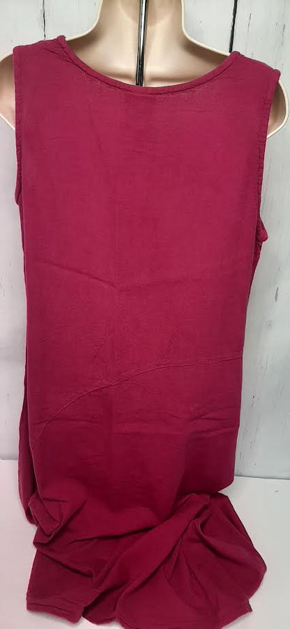 Dress-Tanks-Sleeveless-Fushia-Women's-S-1094 