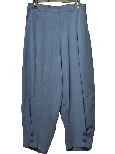 Pants Chambray Blue 2 Button Leg Cuff Trim Elastic Waist 2 Pocket&nbsp; 646-2400