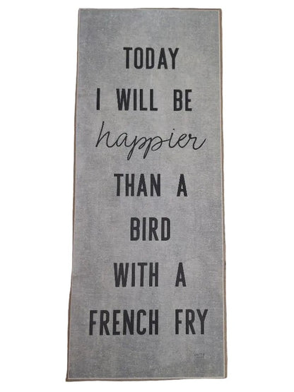 Print Block Today I will Be Happier 10x4x.75" JMPBLK