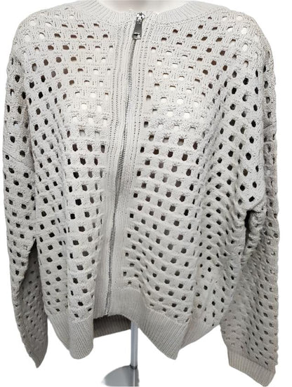 Cardigan Zipper Front Open Knit Stone Women's sw11355s 