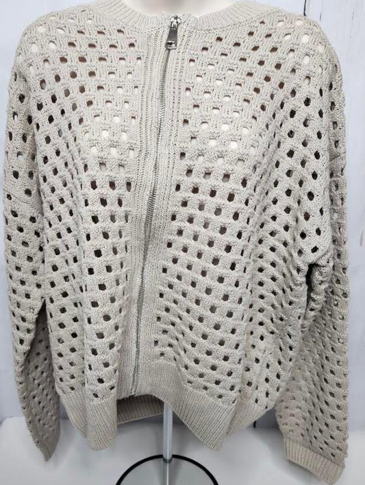 Cardigan Zipper Front Open Knit Stone Women's sw11355s 