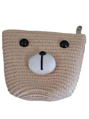 Children's Purse Crossbody  Woven Bear Face   6 Colors  Pr183