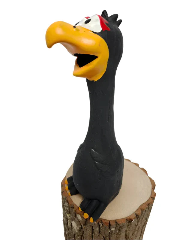 Duck Squicky Black  Rubber Dog Toy 