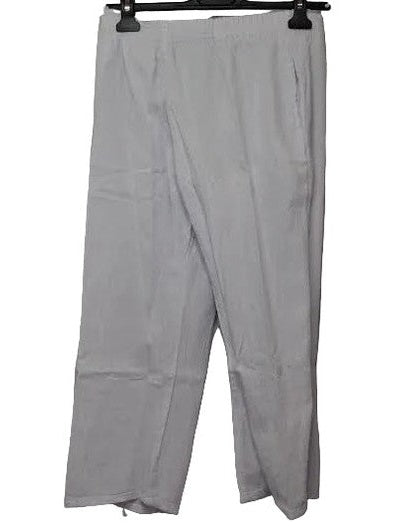 Pants White 2 Pocket Elastic Waste&nbsp; Slit&nbsp; Leg L-1663