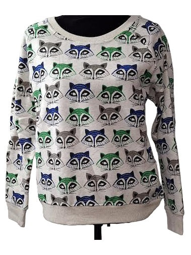 SM-Sweat Shirt Pullover Racoon Face&nbsp; Women's Sw47