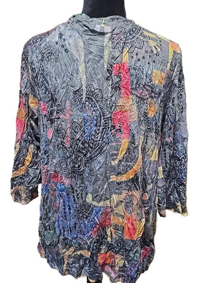 Shirt Crinkle Dot Pocket Top  LI 25605  25606 Multi