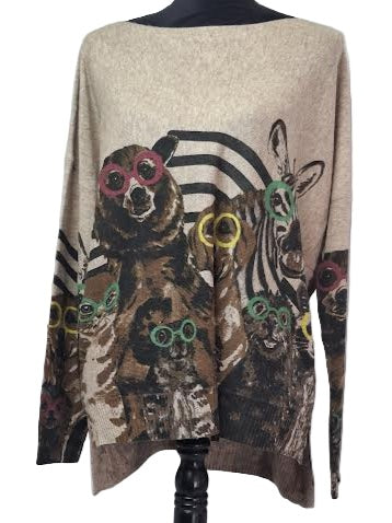 Sweater Pullover Brown Dog Long Sleeve   25704