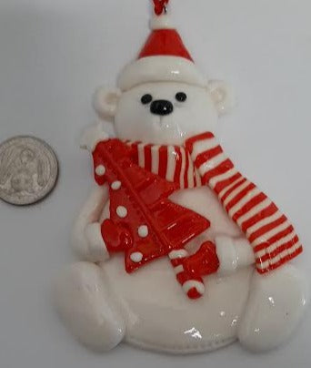 White Christmas Bear-Christmas Tree Ornament 