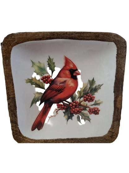Christmas Cardinal Wooden Tray OSW268083
