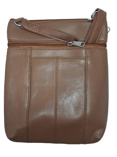 Crossbody Multi Pocket Organizer Tan Leather 876TN