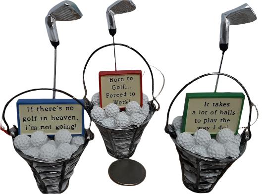 Christmas- Bucket Of Golf Balls-Ornament 